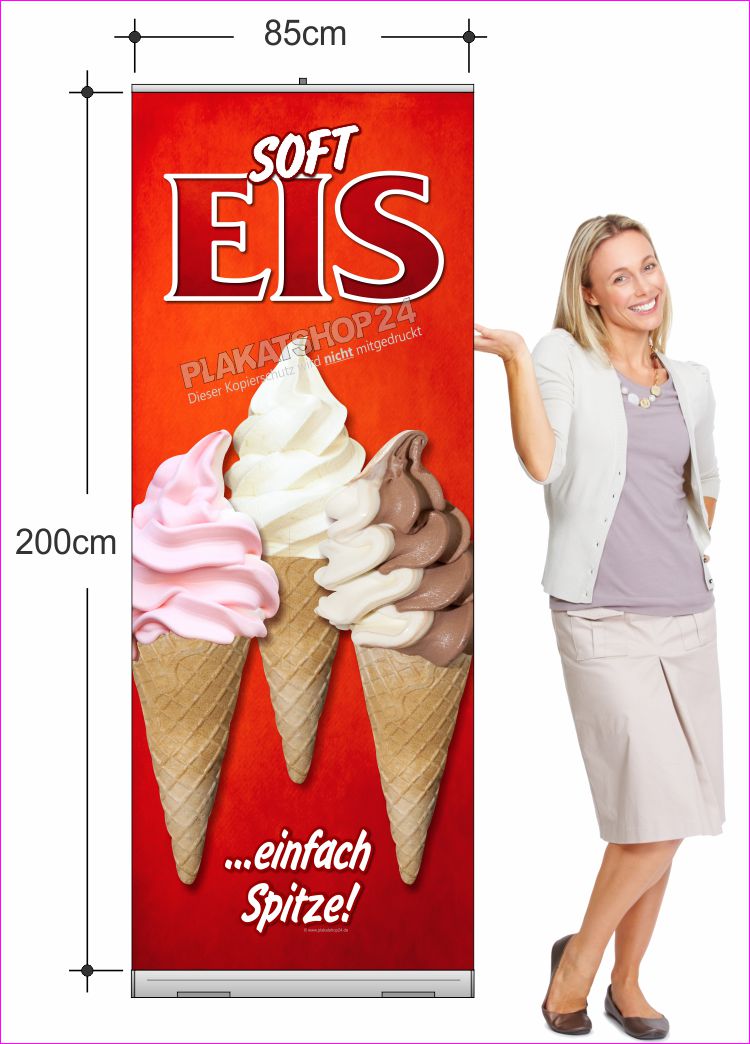 Günstiges Rollupbanner für Softeis-Werbung