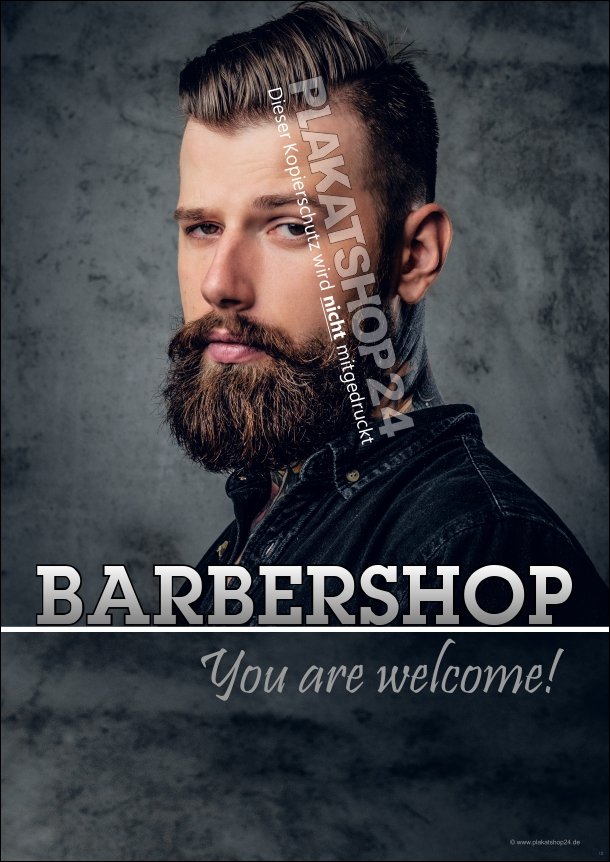 Werbeposter für den stylischen Bartträger