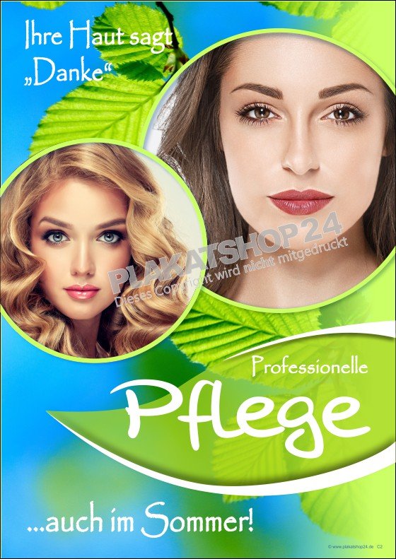 Kosmetikplakat Werbung für Sommerpflege