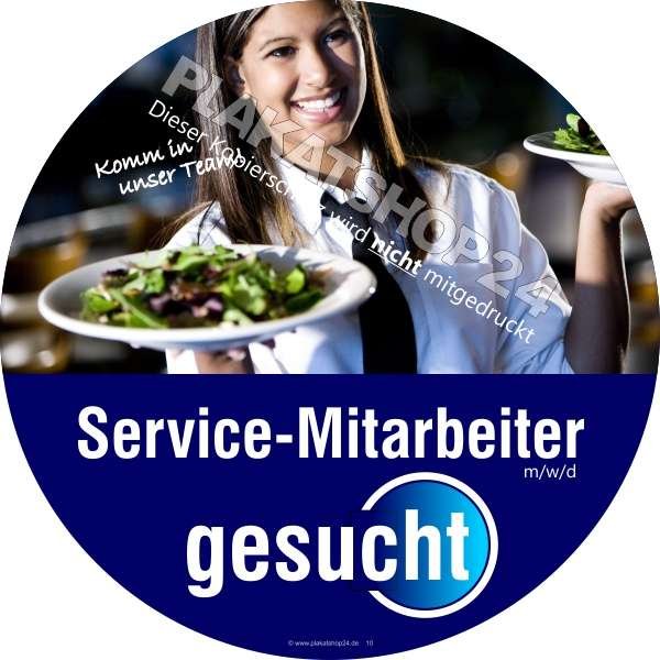 Werbefolie Stellenangebot Servicemitarbeiter