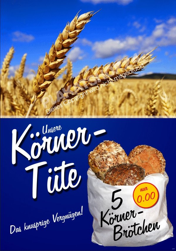 Angebotsplakat Körnertüte für Bäckerei und Backshop