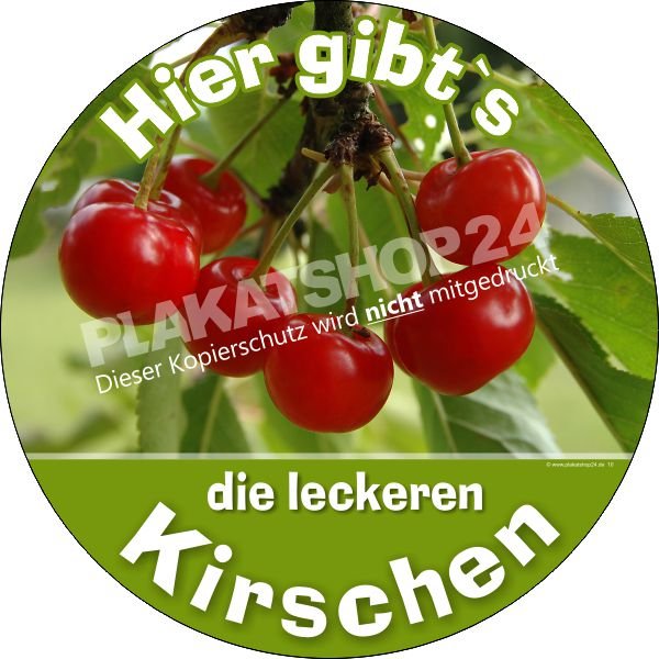 Fensterfolie frische Kirschen für Reklame Obsthandel