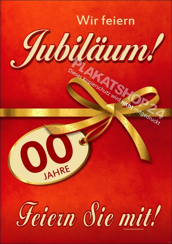 Plakat für Deko und Werbung zum Jubiläum