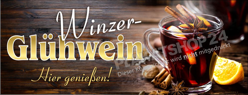 Werbebanner Glühwein vom Winzer