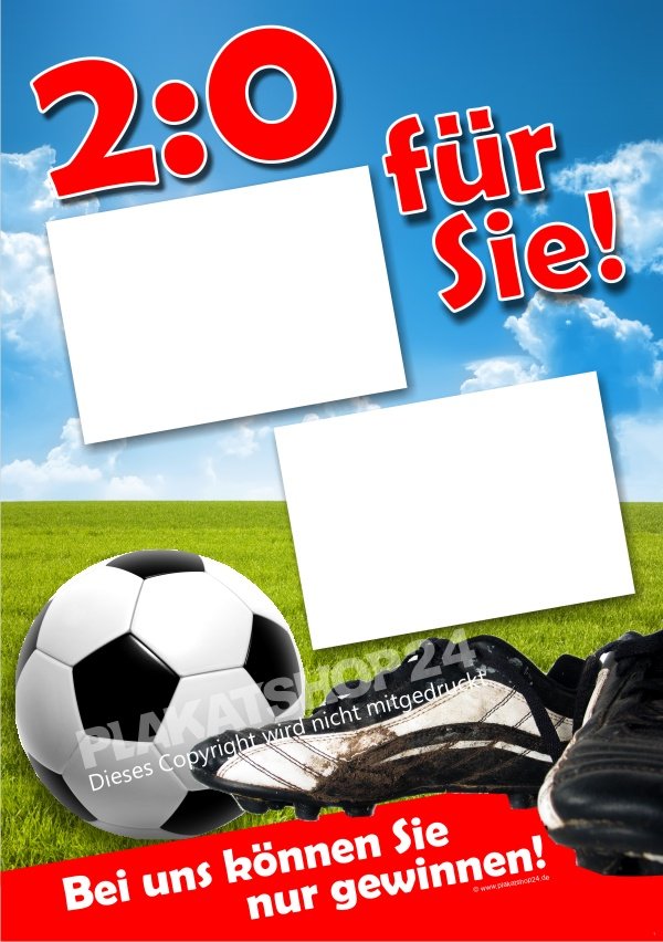 Fussball-Werbeplakat für Ihre Angebote zur Fussball-EM oder WM