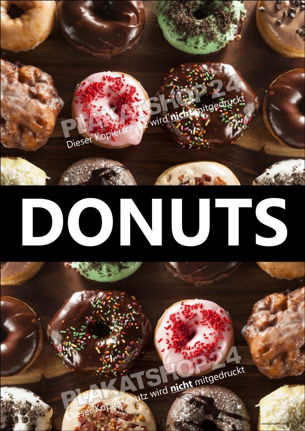 Tolles Donutsplakat für Bäckerei, Bistro oder Café