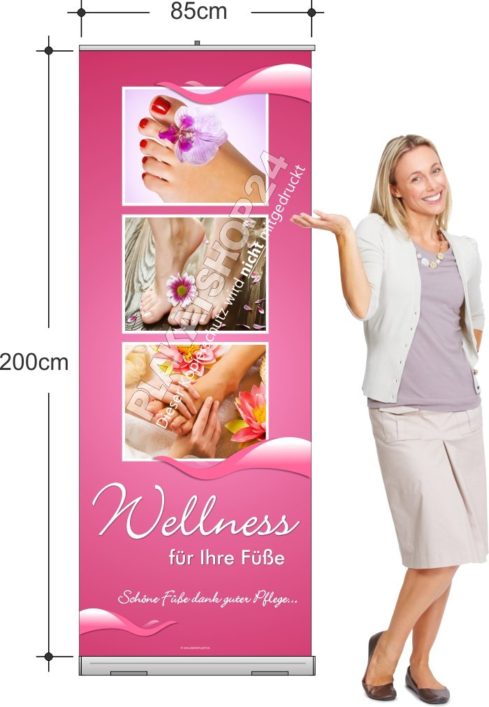 Rollup-Banner für den Wellnessbereich Fußpflege