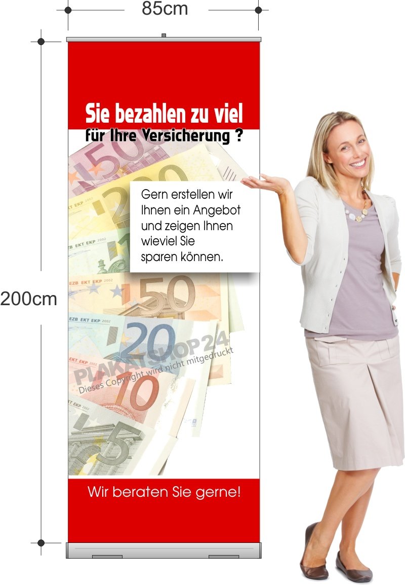Rollup-Banner für Werbung Versicherungsbranche