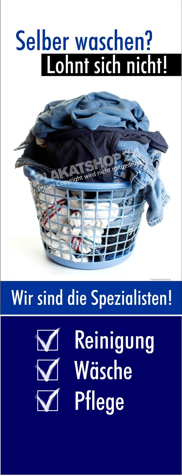 Textilreinigung-Werbebanner für Reinigung, Wäsche, Pflege