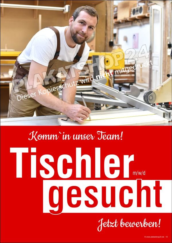 Poster Jobangebot Tischler gesucht