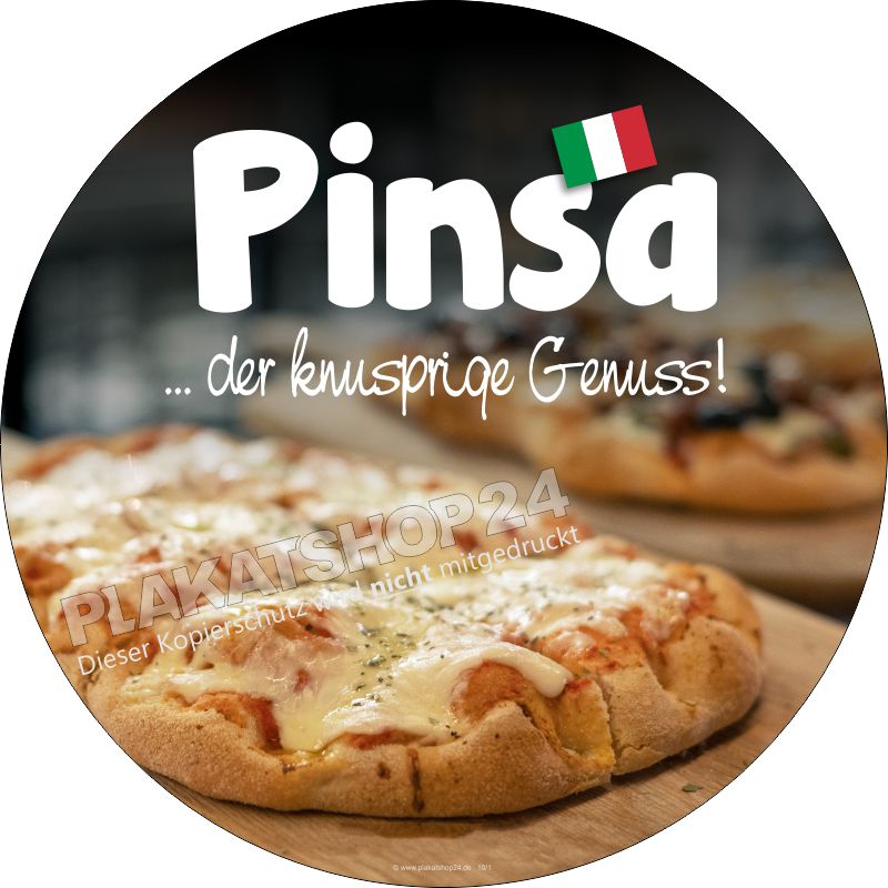 Aufkleber mit Werbung für Pinsa Aufkleber mit Werbung für Pinsa