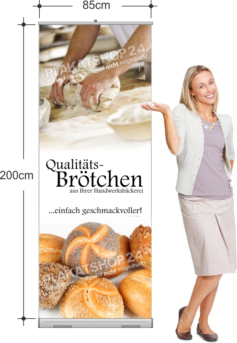 ROBA8040 Rollup-Banner Brötchen aus der Handwerksbäckerei