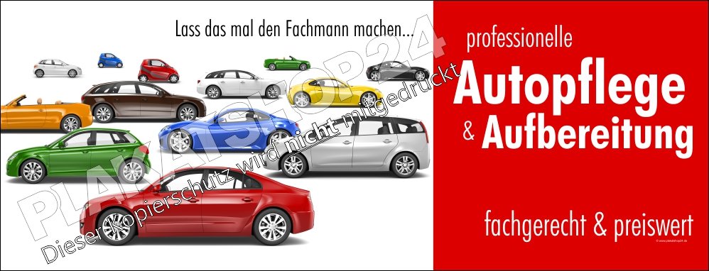Banner im Querformat für Autopflege-Reklame