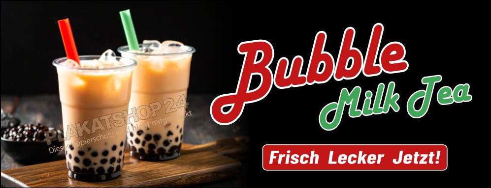Werbebanner Bubble Tea / Tapioca Milk Tea Werbebanner Bubble Tea / Tapioca Milk Tea