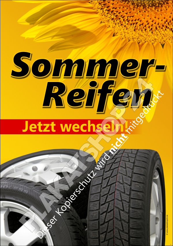 Reifen-Werbeschild (Plakat) für Reifenservice
