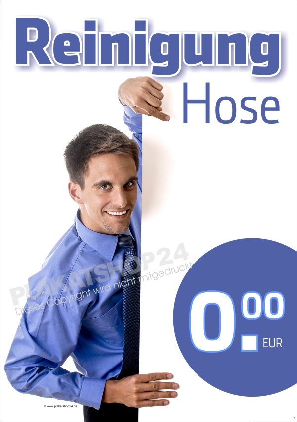 Poster für Reklame Hose gereinigt
