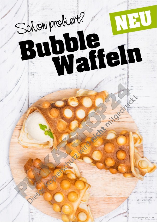 Bubble Waffel-Plakat mit Eisfüllung