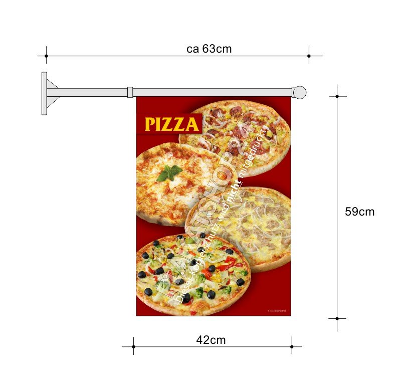 Pizza-Fahne A2 für Pizza-Werbung