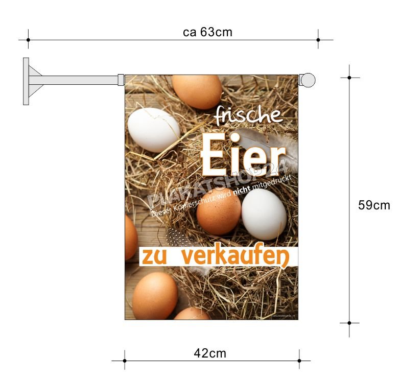 Hofladen / Wochenmarktfahne Eierverkauf