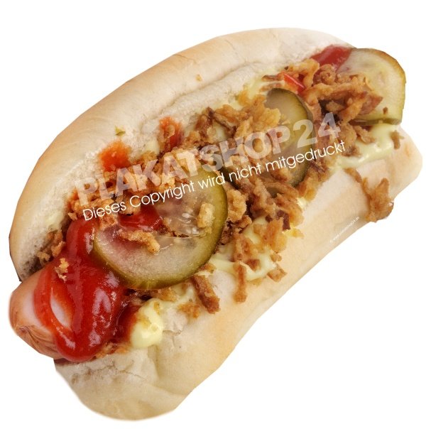 Schaufensterfolie Hot Dog für Hot Dog Reklame 
