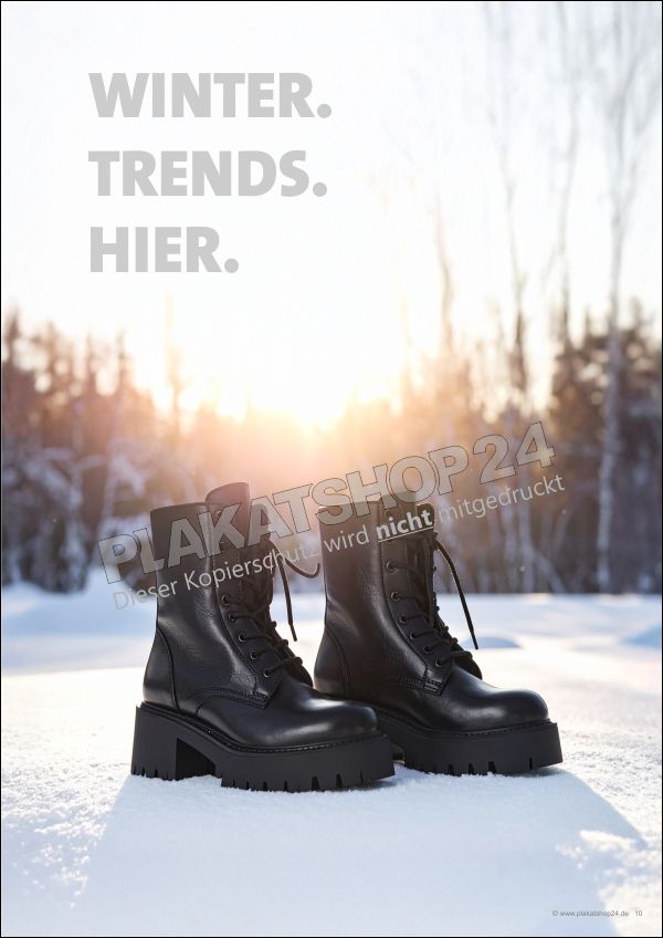 Plakat Schuhgeschäft Werbung Wintertrends
