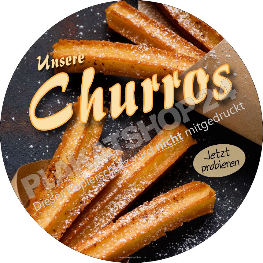 Werbefolie für den Verkauf von Churros Werbefolie für den Verkauf von Churros
