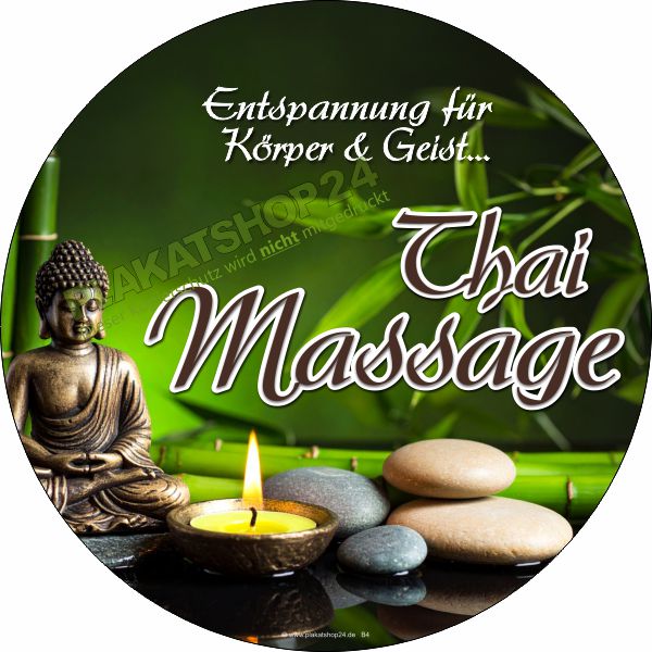 Thai-Massage-Werbefolie für Thai-Massage-Praxis Thai-Massage-Werbefolie für Thai-Massage-Praxis