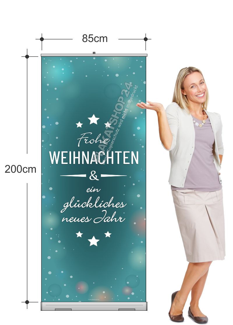 Rollupbanner Frohe Weihnachten für die Weihnachtsdeko im P.O.S.