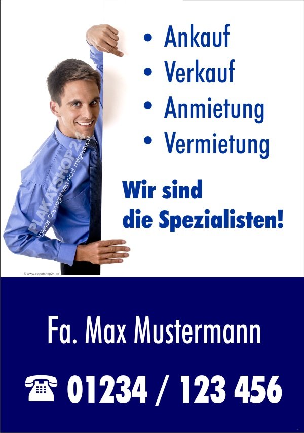 Plakat für Reklame für Immobilienmakler