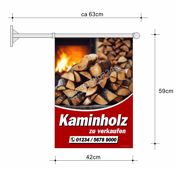 Kaminholz zu verkaufen Flagge
