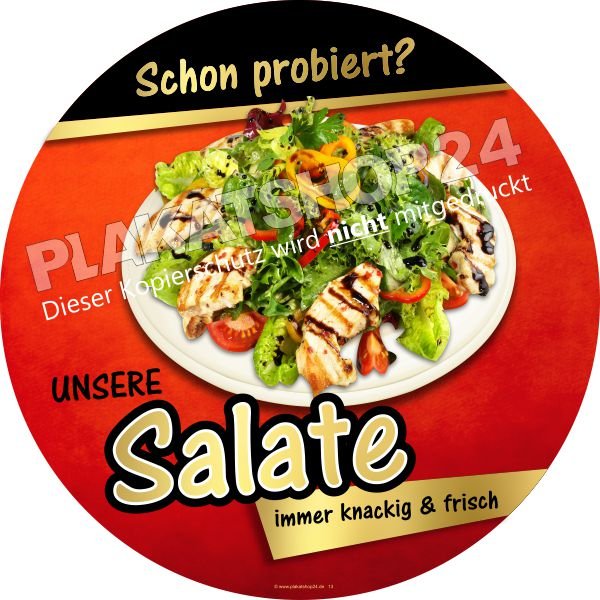 Salataufkleber auffällig Restaurantreklame