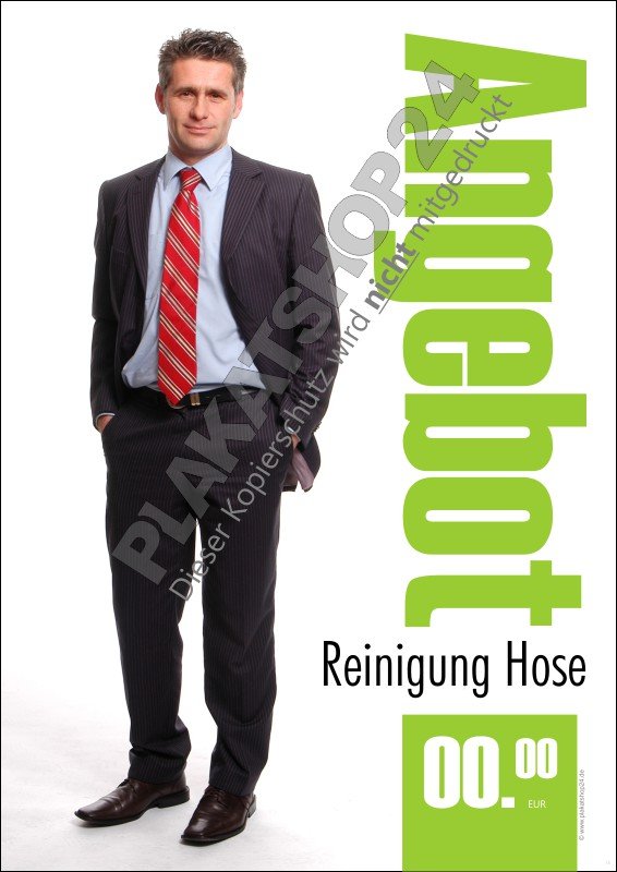 Angebots-Schild für die Hosenreinigung