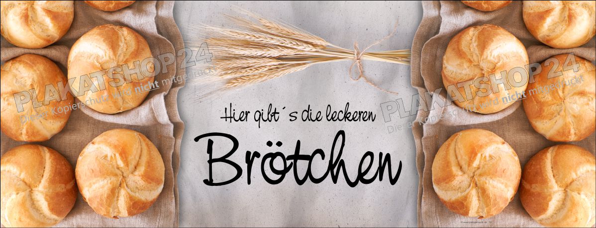 Werbebanner für frische Brötchen