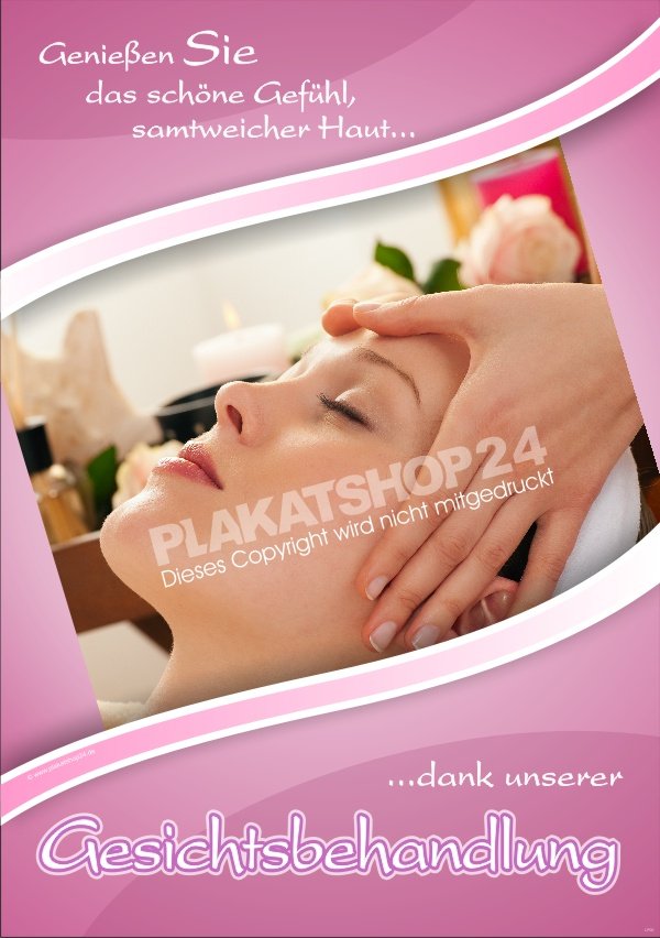 Poster für Kosmetiksalon mit Werbung für Gesichtsbehandlung