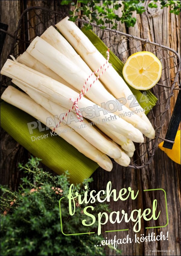 spargelplakatiGKQQTDI17T1K Werbeposter frischer Spargel hier
