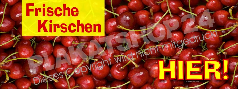 Kirschen-Banner für den Verkauf von frischen Kirschen