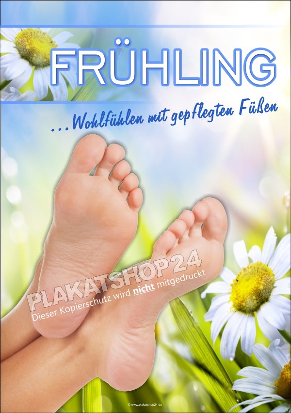 Werbeposter für Fußpflege-Werbung zum Frühling