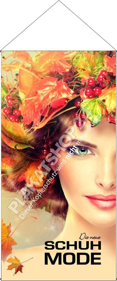 Lichtdurchlässiges Textilbanner Herbstschuhmode