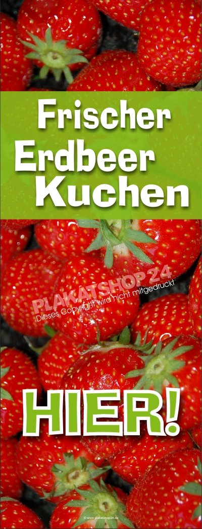 Bäckerei-Banner für frischen Erdbeerkuchen