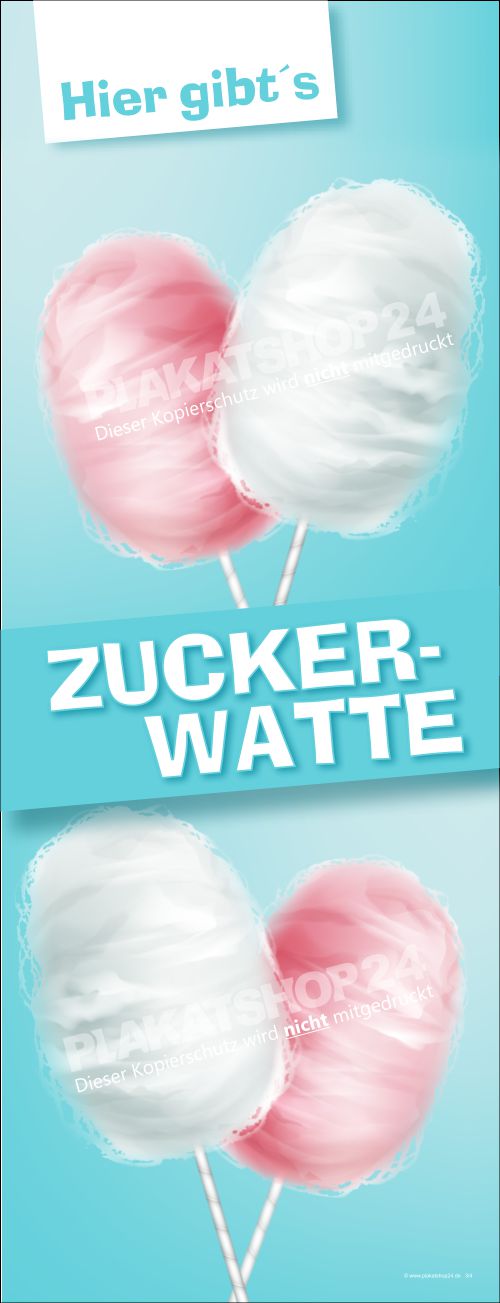 Werbebanner für den Verkauf von Zuckerwatte