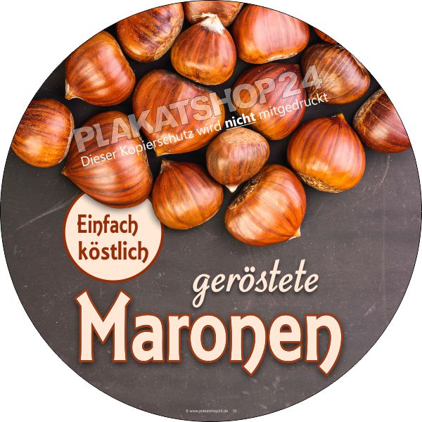 Schaufensterfolie für geröstete Maronen