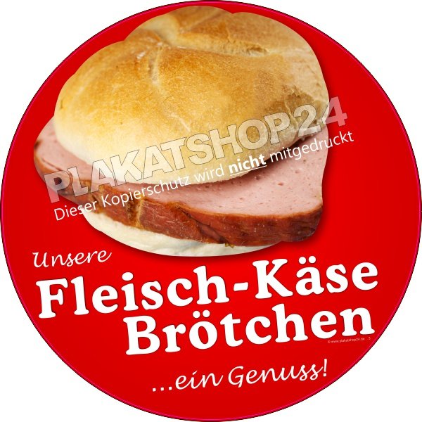 Bäckereiaufkleber für Fleischkäse-Brötchen