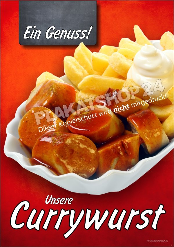 Currywurst-Werbeschild (Plakat)