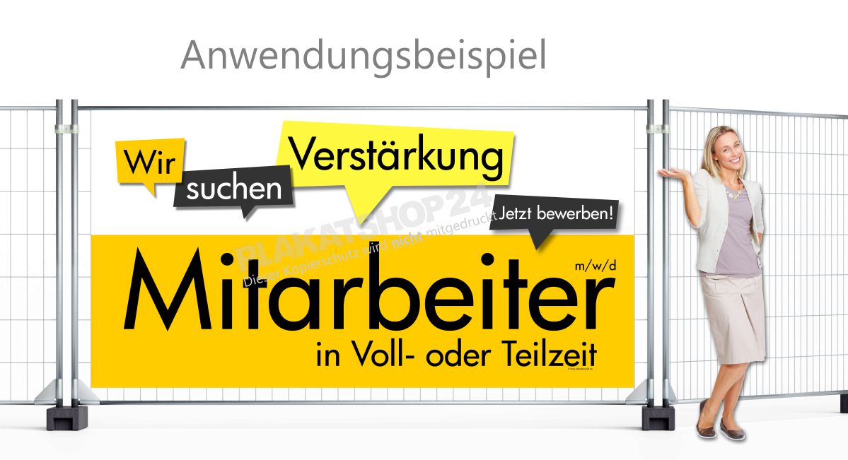 Meshbanner / Bauzaunplane - Wir suchen Verstärkung! Meshbanner / Bauzaunplane - Wir suchen Verstärkung!