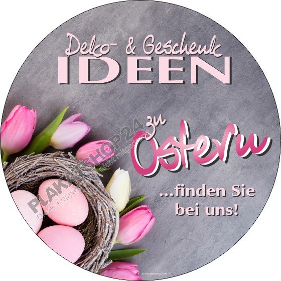Werbeaufkleber Foto Osternest/Tulpen