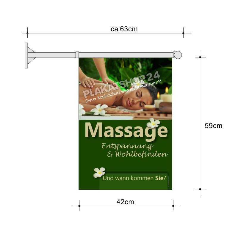 Massage-Fahne A2 für Aussenwerbung Massagepraxis