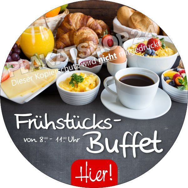 Aufkleber_Fruehstuecksbuffet Schaufensterklebefolie Frühstücksbuffet