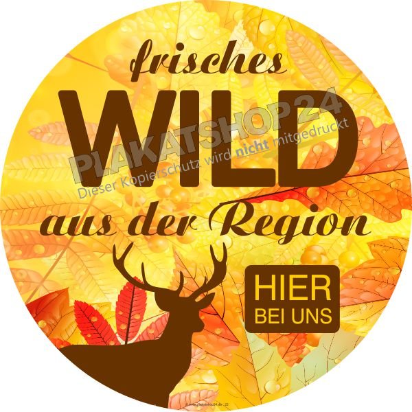 Fleischereiaufkleber Wild aus der Region