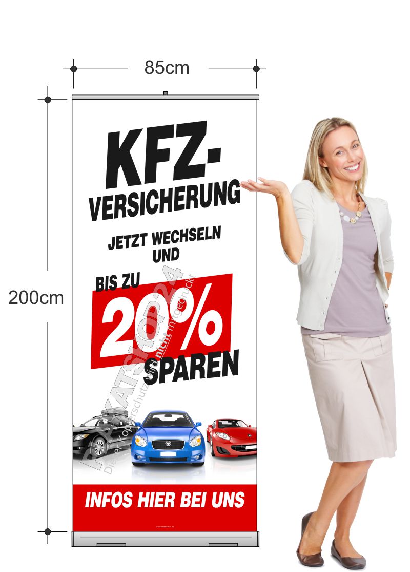Rollupbanner Geld sparen bei der Kfz-Versicherung