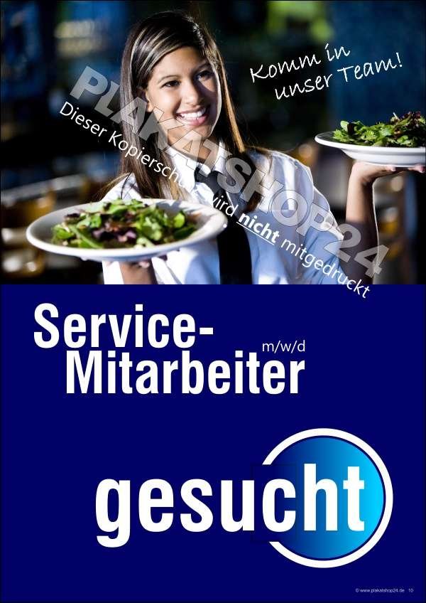 Werbeposter Servicemitarbeiter gesucht Stellenangebot